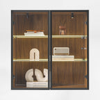 32 Wall Mounted Curio Cabinet with Glass Doors