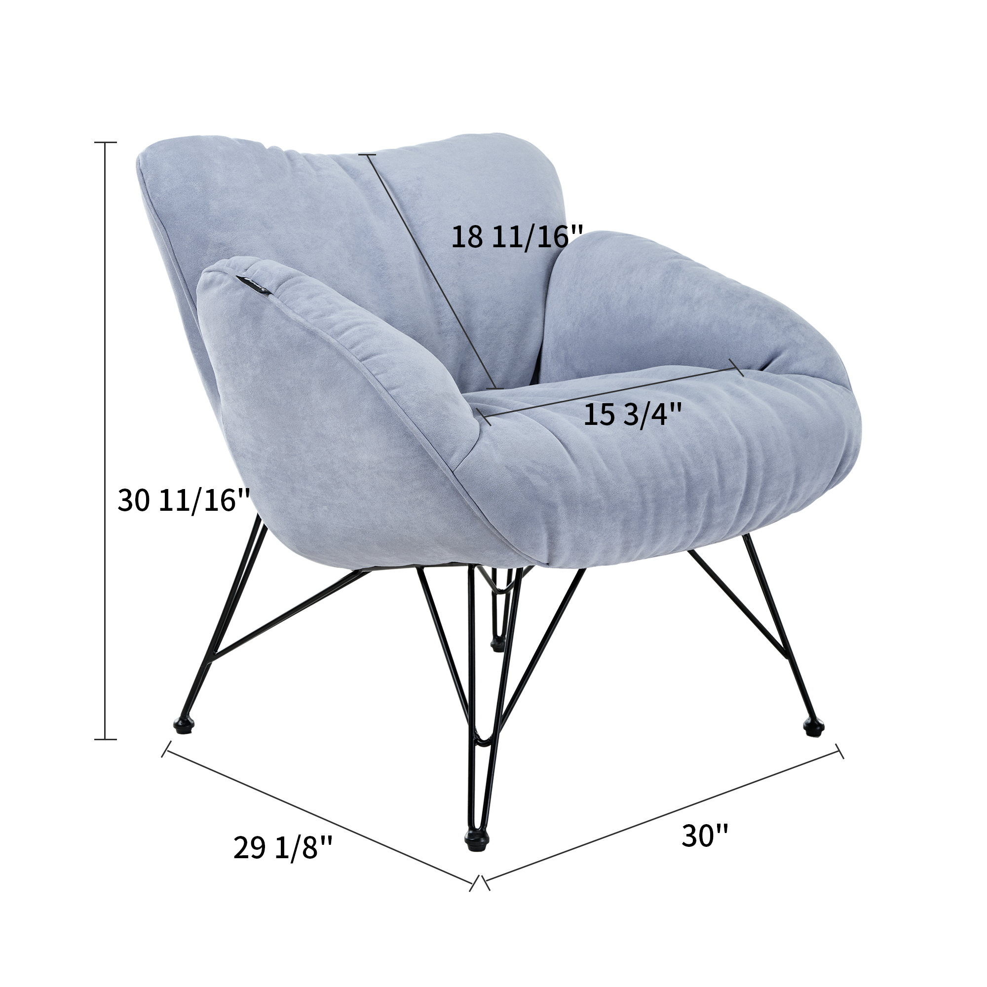 Soft Padded Cozy Lounge Chair, Blue