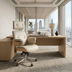 Genuine Leather Executive Office Chair - Classic Ergonomic Design