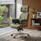 Genuine Leather Executive Office Chair - Classic Ergonomic Design