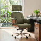Genuine Leather Executive Office Chair - Classic Ergonomic Design