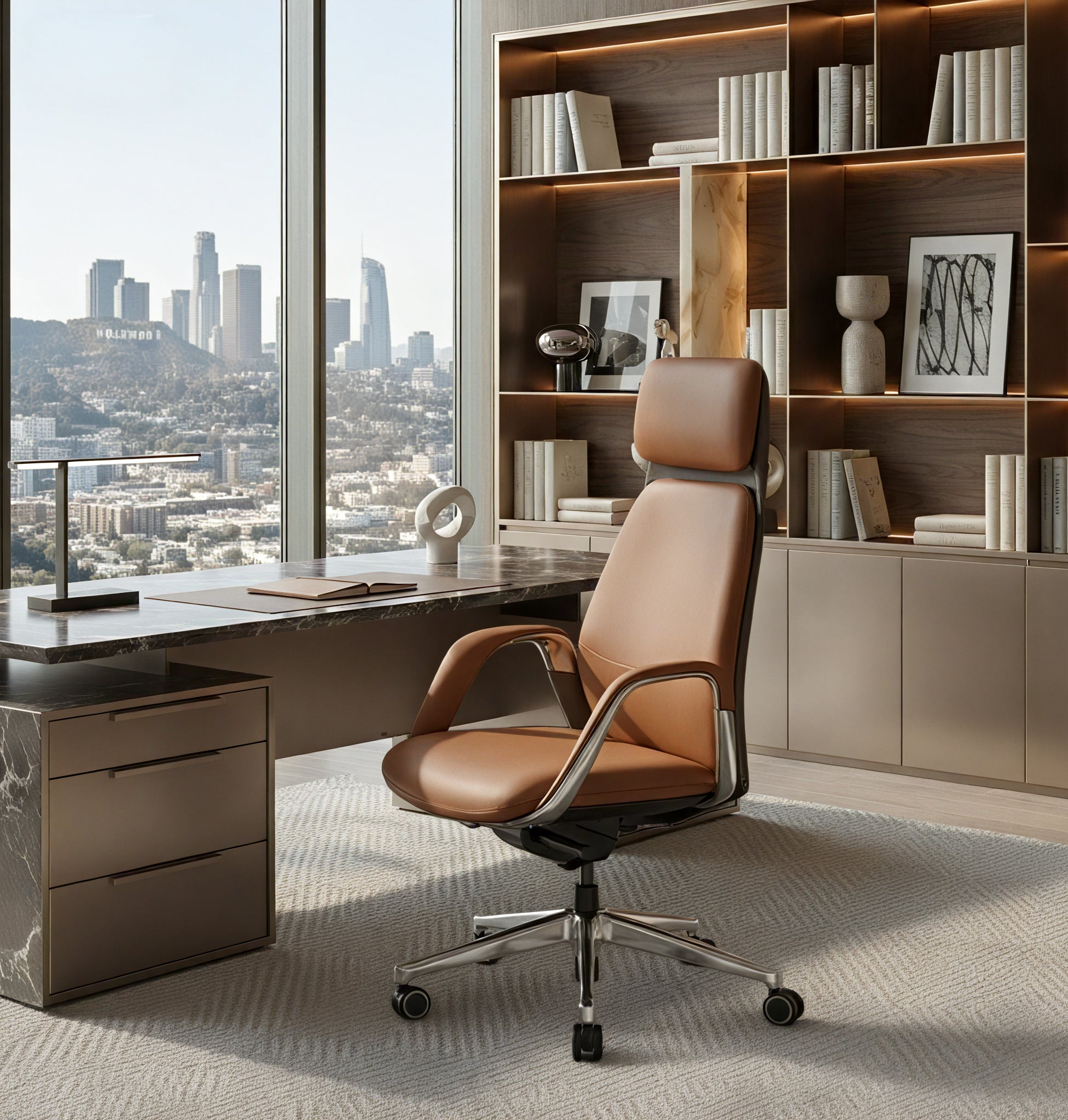 Napa Leather Executive Office Chair - Fully Adjustable