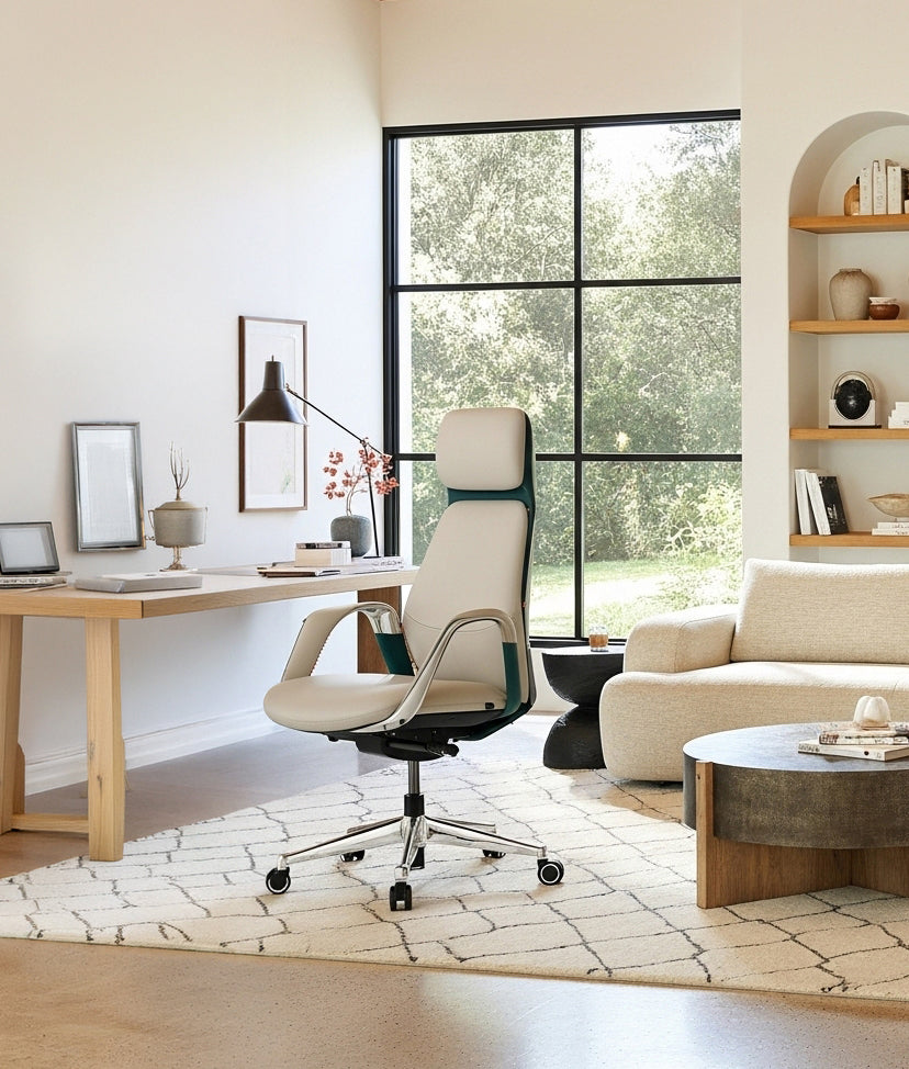 Napa Leather Executive Office Chair - Fully Adjustable