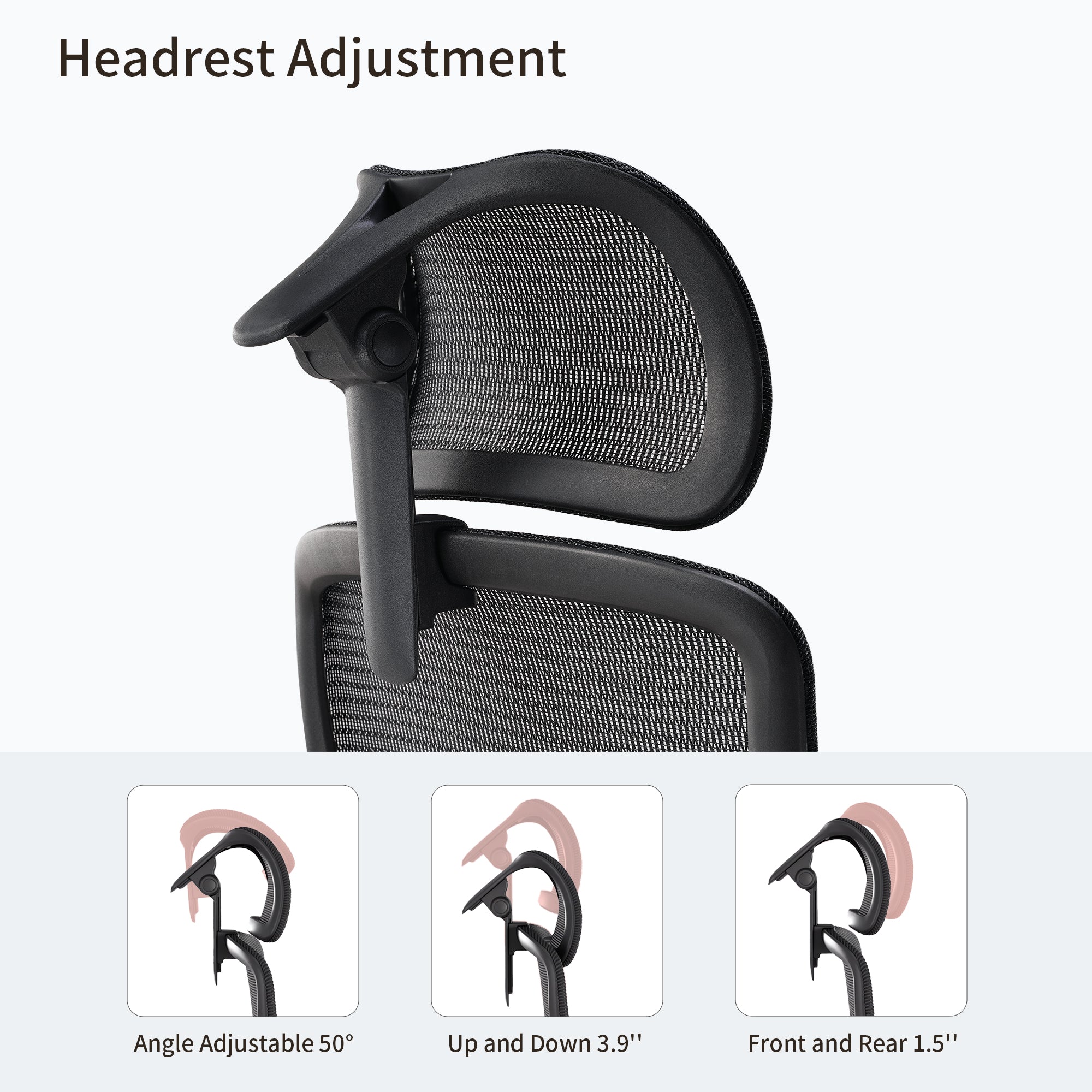 Ergonomic Office Chair - 3D Adaptive Lumbar Support Adjustable