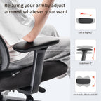 Ergonomic Office Chair - 3D Adaptive Lumbar Support Adjustable