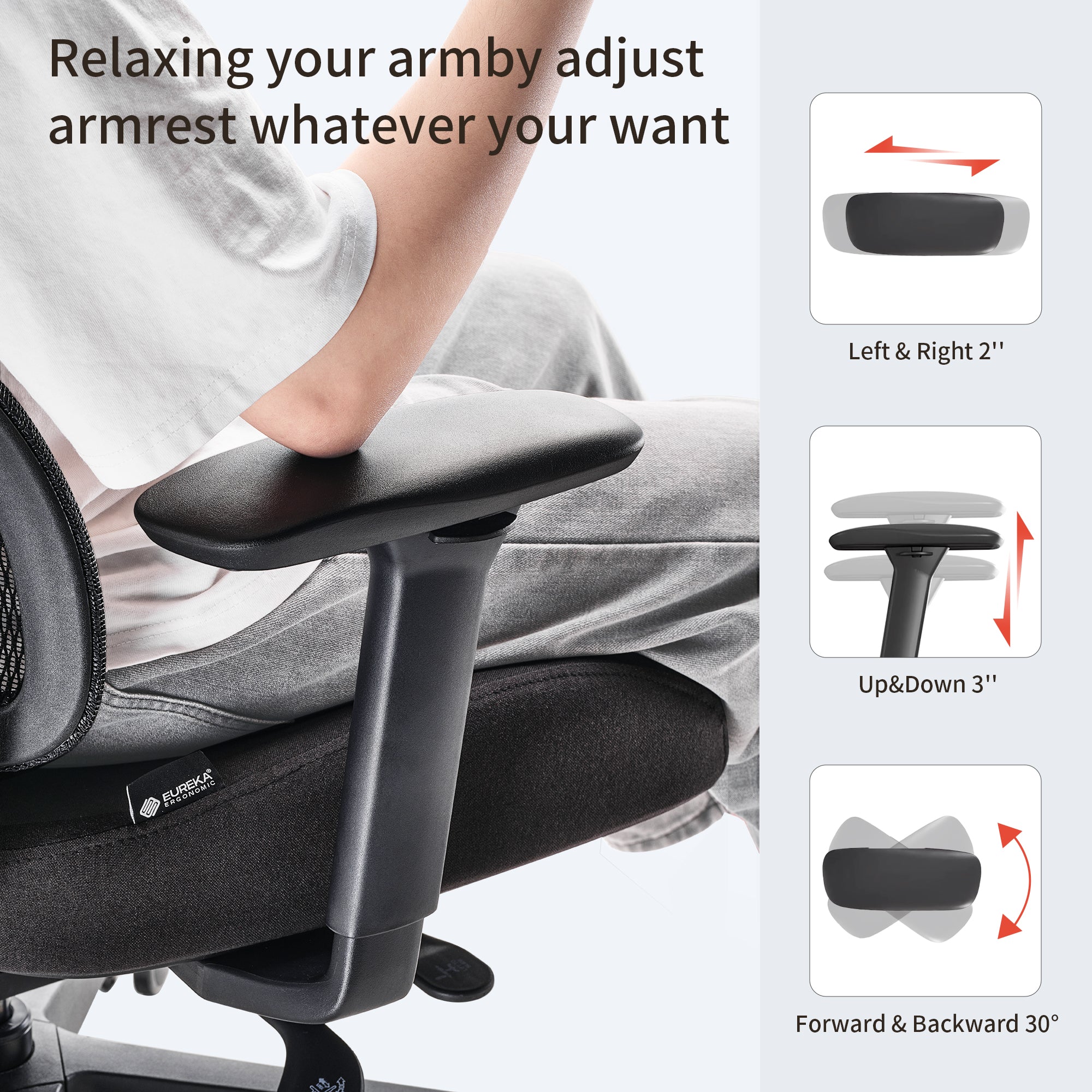 Ergonomic Office Chair - 3D Adaptive Lumbar Support Adjustable