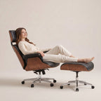 Genuine Leather Executive Office Chair - Classic Ergonomic Design