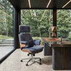 Genuine Leather Executive Office Chair - Classic Ergonomic Design
