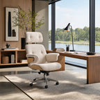 Genuine Leather Executive Office Chair - Classic Ergonomic Design