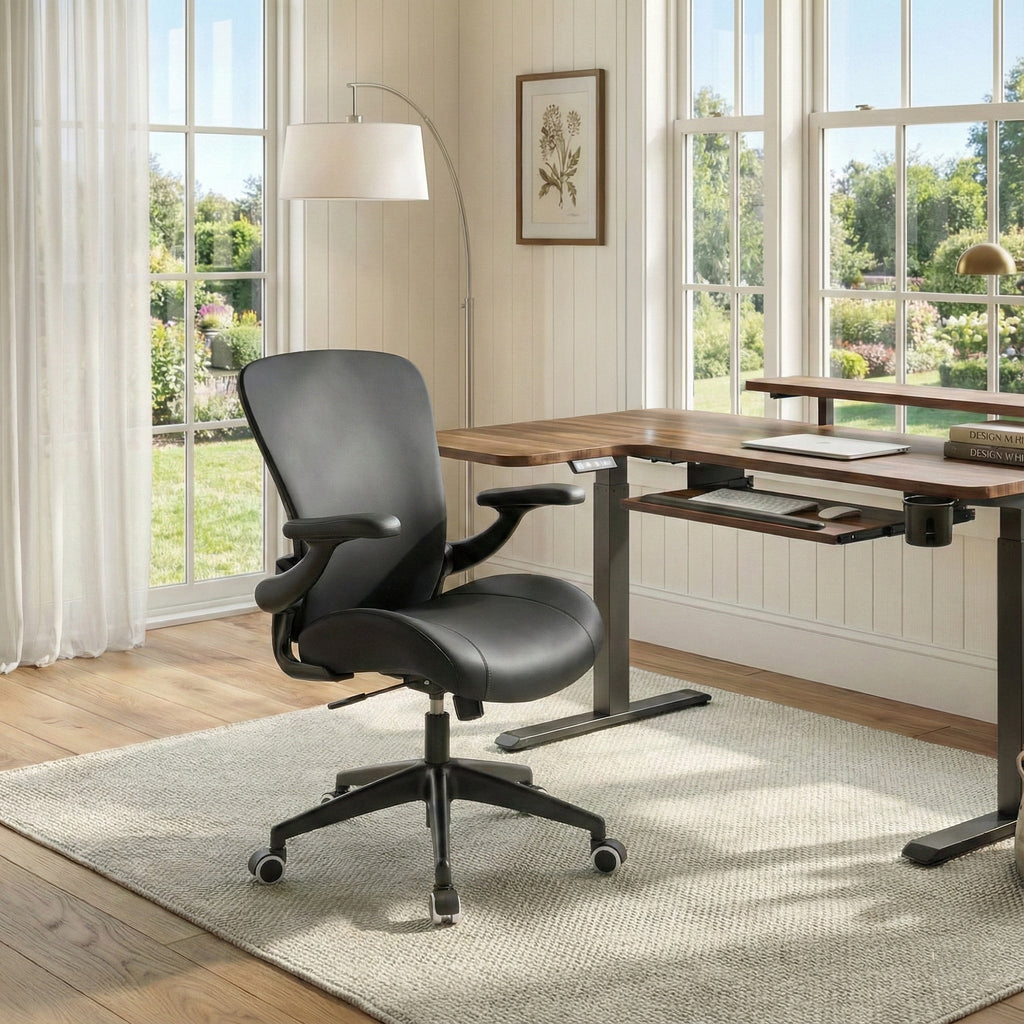 Ergonomic Office Chair - Full PU Leather Versatile Stylish Comfort