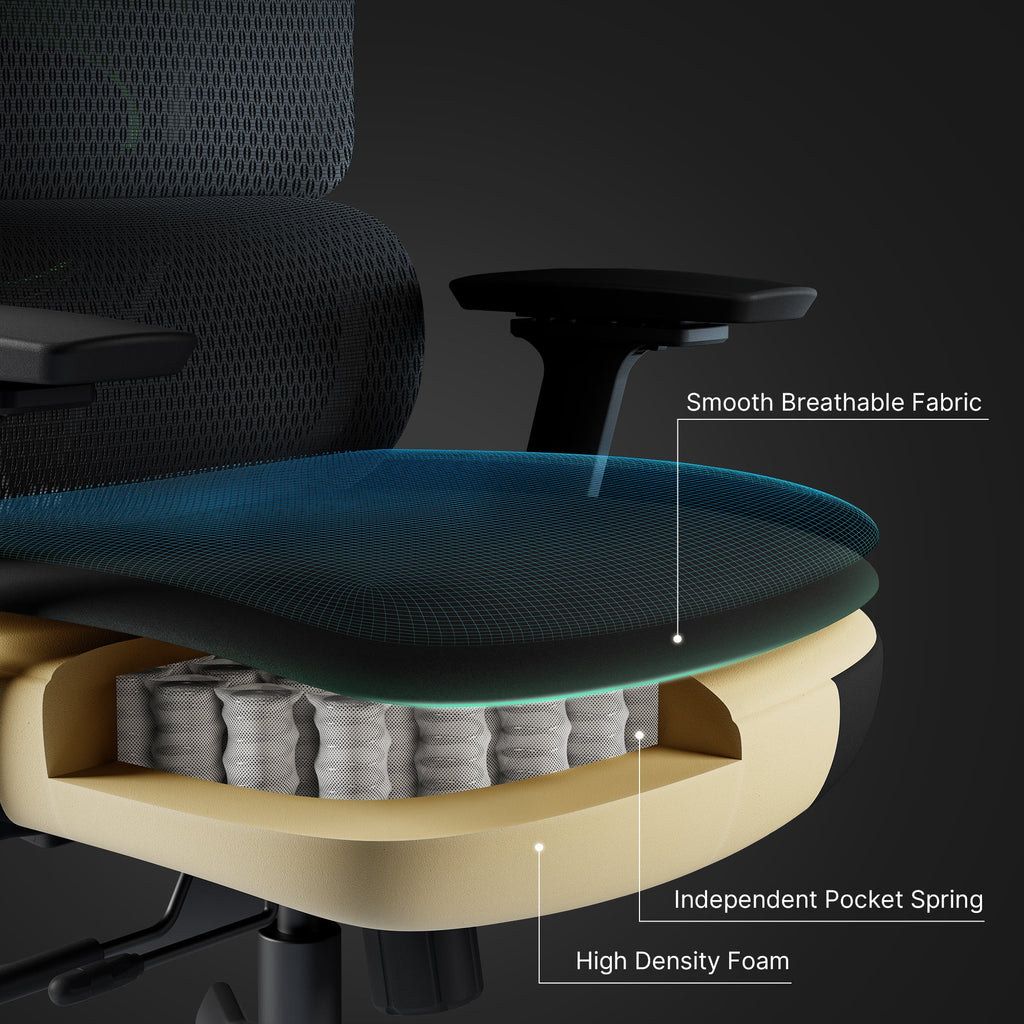 High-Back Mesh Office and Gaming Chair, Black