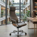 Genuine Leather Executive Office Chair - Butterfly Design High Back