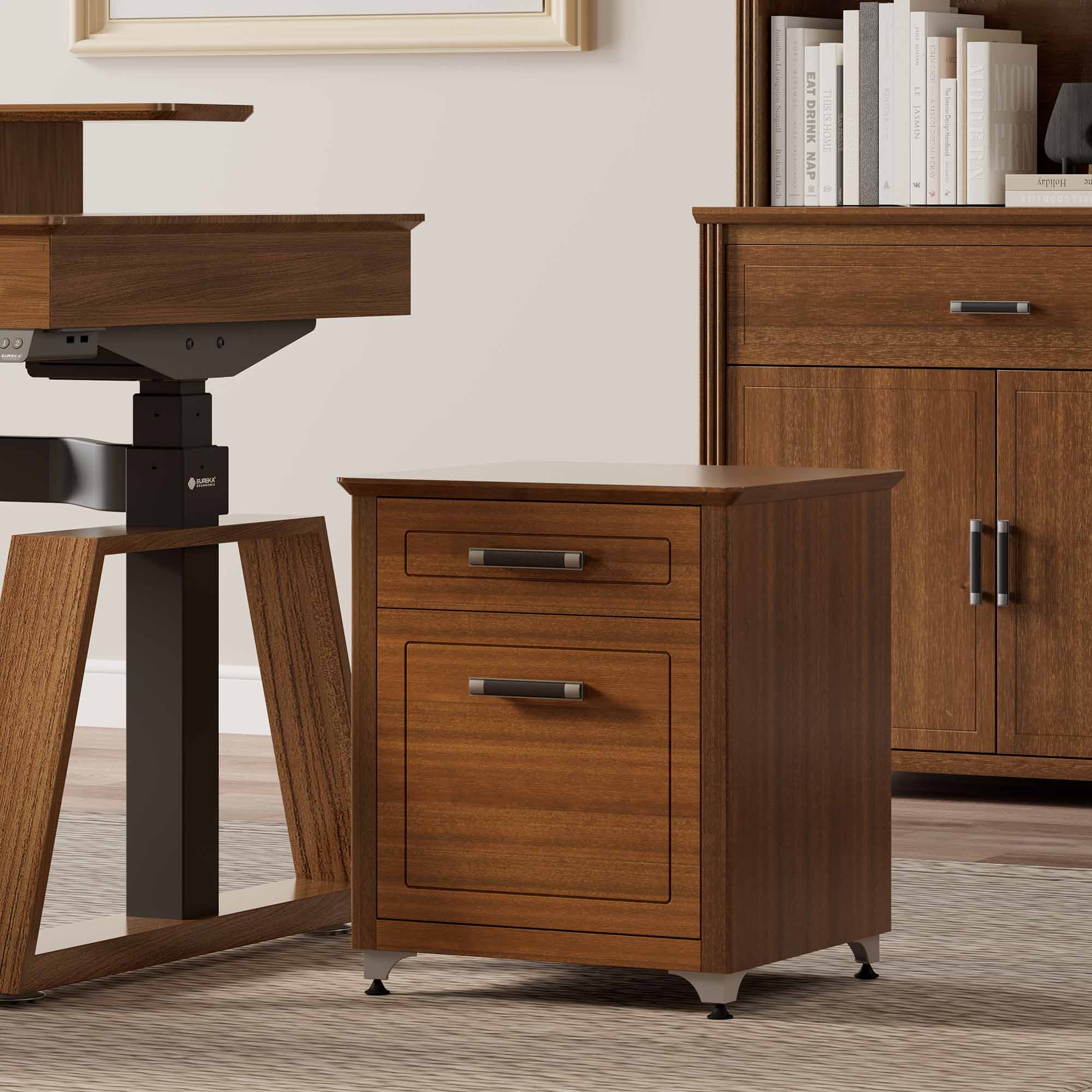 19'' 2-Drawer File Storage Cabinet, Dark Walnut