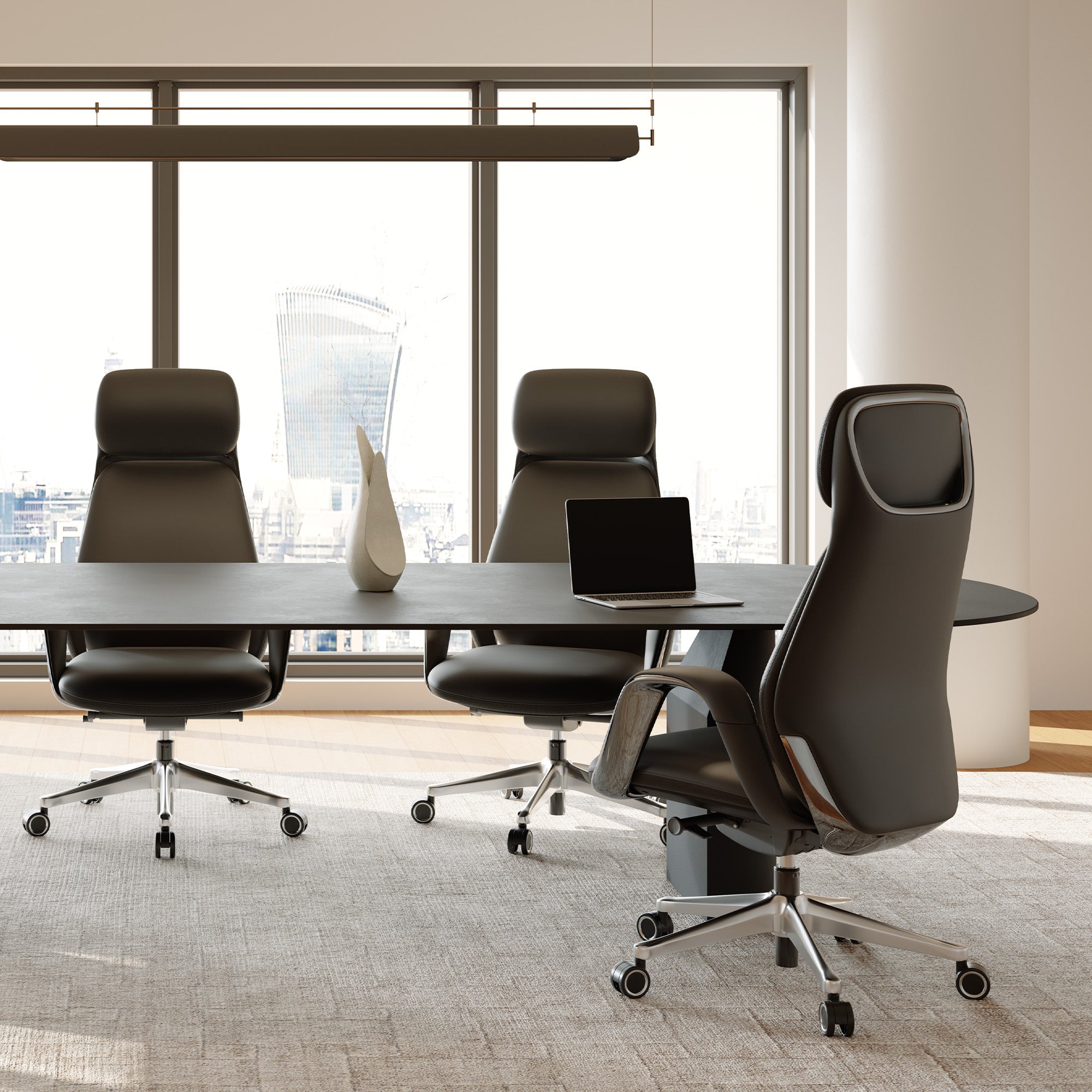 Napa Leather Executive Office Chair - Fully Adjustable