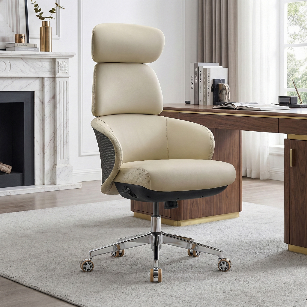 Microfiber Leather Executive Office Chair - Modern Lines Home Office