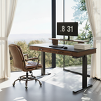 Faux Saddle Leather Adjustable Standing Desk (55x23)
