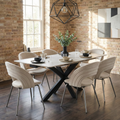 Velvet Dining Chair, Set of 1, Off-White