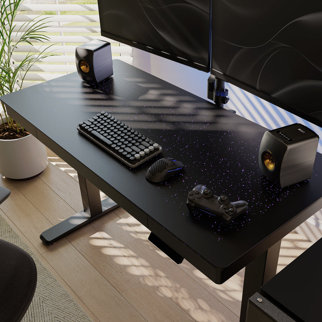 Electric Standing Desk with Wireless Charging and USB Hub, White